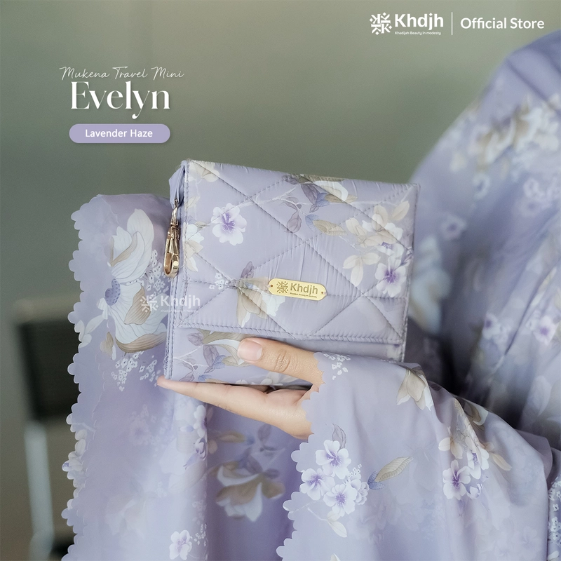 Product image KhadijahLabel - Mukena Traveling Mukena Parasut Mukena Premium Jumbo Motif 2 in 1 Evelyn All Size Lavender Haze