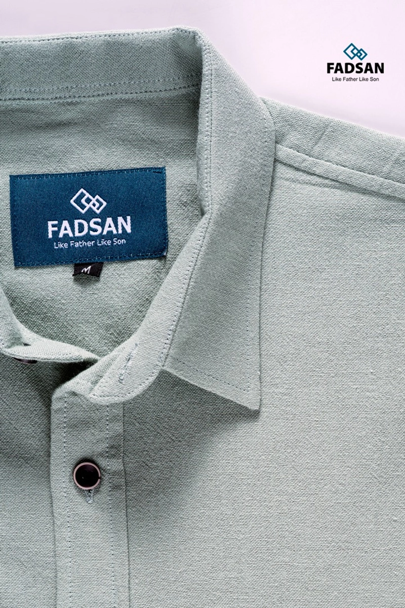 Product image FADSAN - Koko Bahan Katun Couple Ayah Anak Lengan Panjang Warna Mint Breeze - Grit Series SIZE ANAK XS GRIT MINT BREEZE