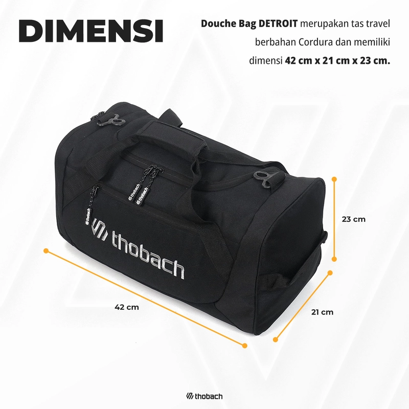 Product image Thobach official -MINI TRAVEL BAG DETROIT BACKPACK PRIA WANITA DUFFLE BAG GYM ALL SIZE Black