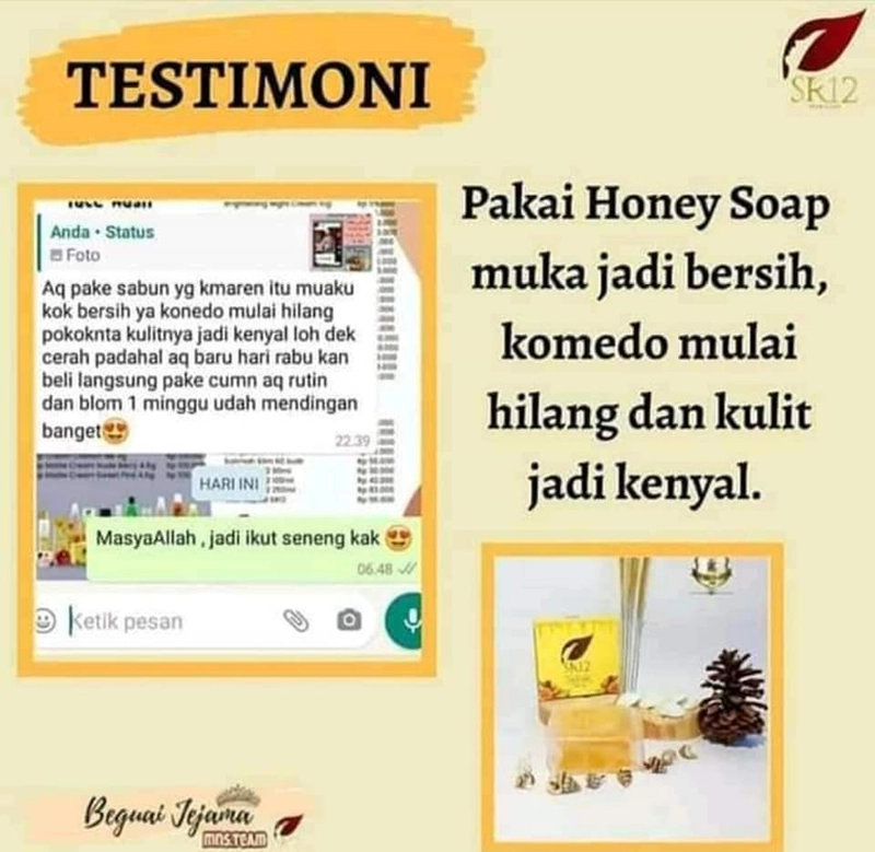 Product image SR12 Honey Soap Merawat Kulit Kering Dan Sensitif 60 gr Honey Soap