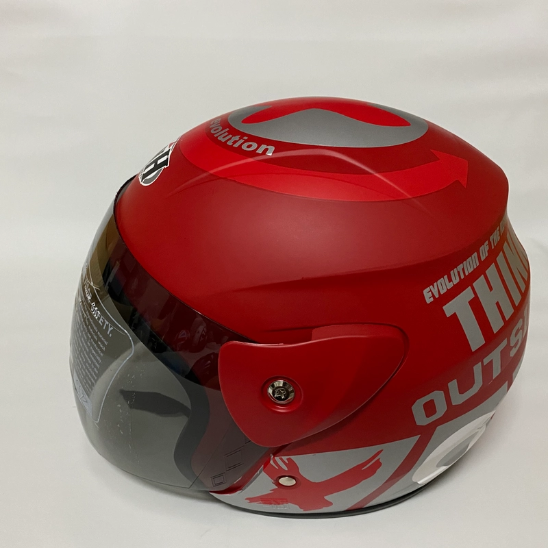 Product image Helm Nuvo Outside Merah Silver Doff - Helm SNI - Helm Dewasa L Nuvo Outside Merah Silver Doff