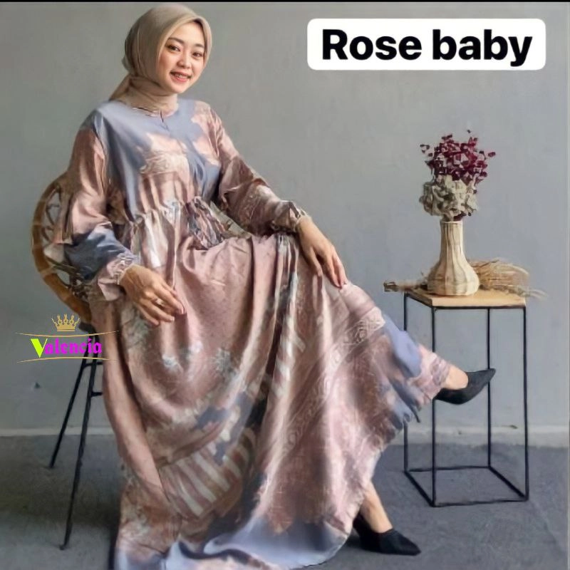 Product image Laudya Dress - Gamis Terbaru Dior Silk Premium Dress Wanita Lengan Panjang Maxi Dress Kekinian LD 110 cm All Size Laudya Rose Baby