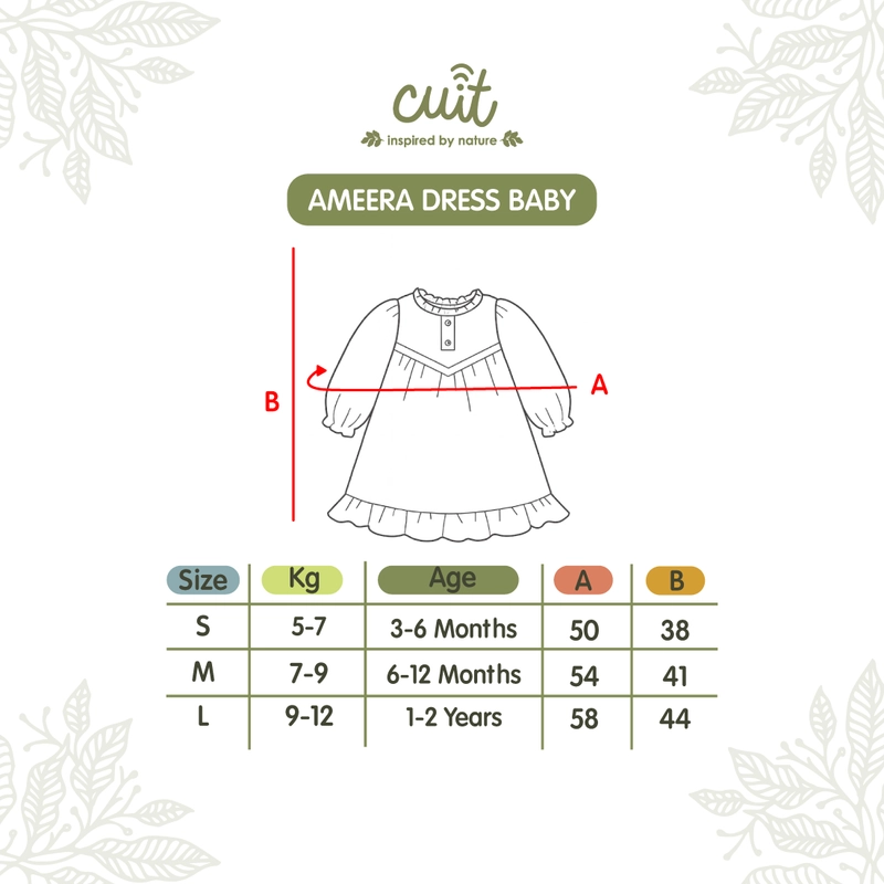 Product image Kintakun Baby - [RAYA SERIES] Cuit Ameera Baju Bayi Perempuan Dress Viscose Twill 3 Bulan - 2 Tahun S (3-6 Bulan) Sage Bloom