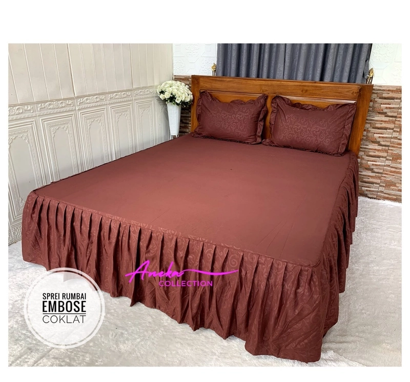 Product image Aneka Collection - SPREI RUMBAI 180 KASUR NO 1 UKURAN KING - EMBOS COKLAT 180 EMBOS COKLAT