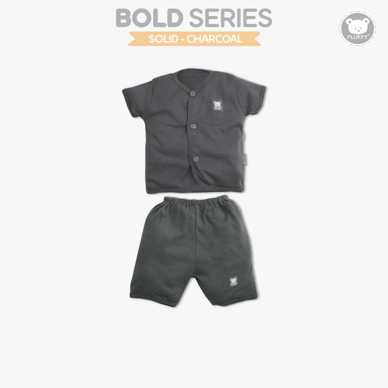 Product image FLUFFY - FLUFFY Setelan Baju Pendek Pendek BOLD (Isi 3Psng) SBD3SB CHA SML S (3-6BLN) 5-7KG SBD3SB-CHA-S