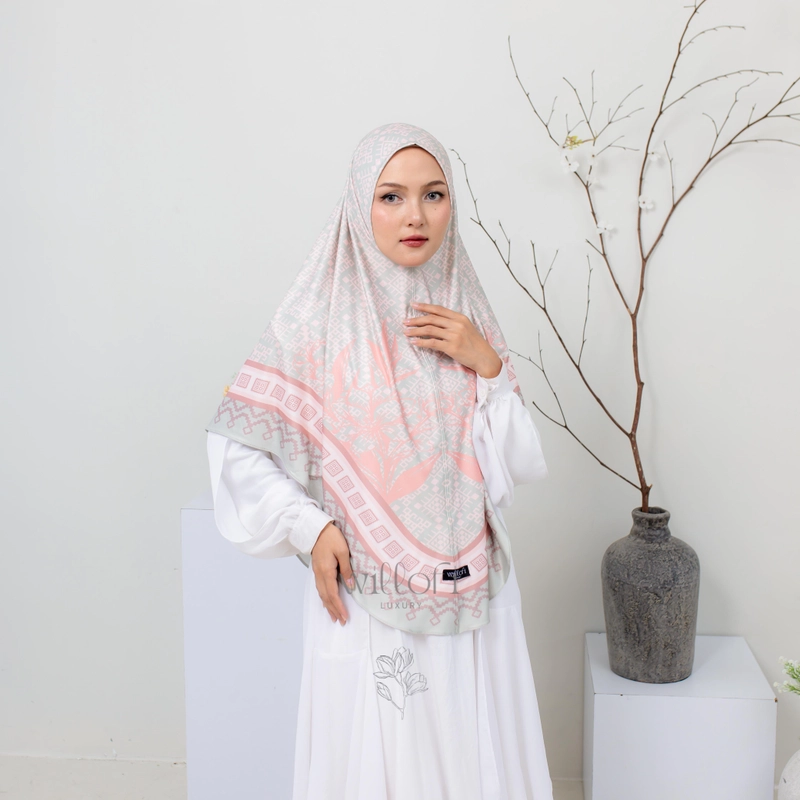 Product image Sakura Baru X Willofi - Hijab Instan Sublim Motif Aster Non Pad Instan Syari Premium Daily Bergo Standar WL-ASTER-NONPAD-SAGE