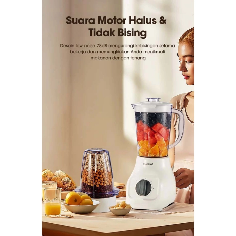 Product image UTAMAMEGA - Blender Jus dan Bumbu Serbaguna Samono SW-BL350A 1koma2L 350w Low Watt Warna Random