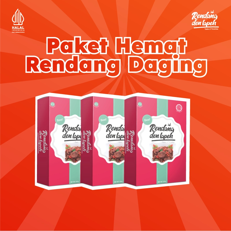 Product image Rendang Den Lapeh - Paket Hemat 4 Rendang Daging Paket Hemat 1 Kg 1000 4 Rendang