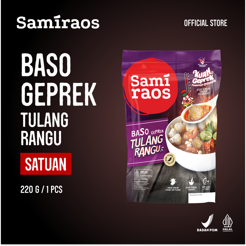 Product image Sami Raos - SAMI RAOS - Makanan Baso Geprek Tulang Rangu 220g pedas