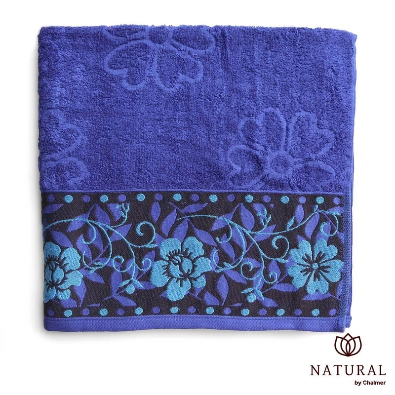 Product image Chalmer - Handuk Mandi Natural by Chalmer Motif Garden 70x135 Blue