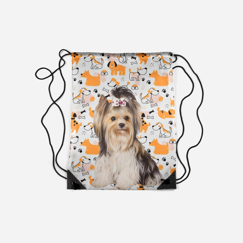 Product image Dewani - Dewani Stringbag Full Print ST-DOG03 Tas Serut Seri Dog 34x45 putih
