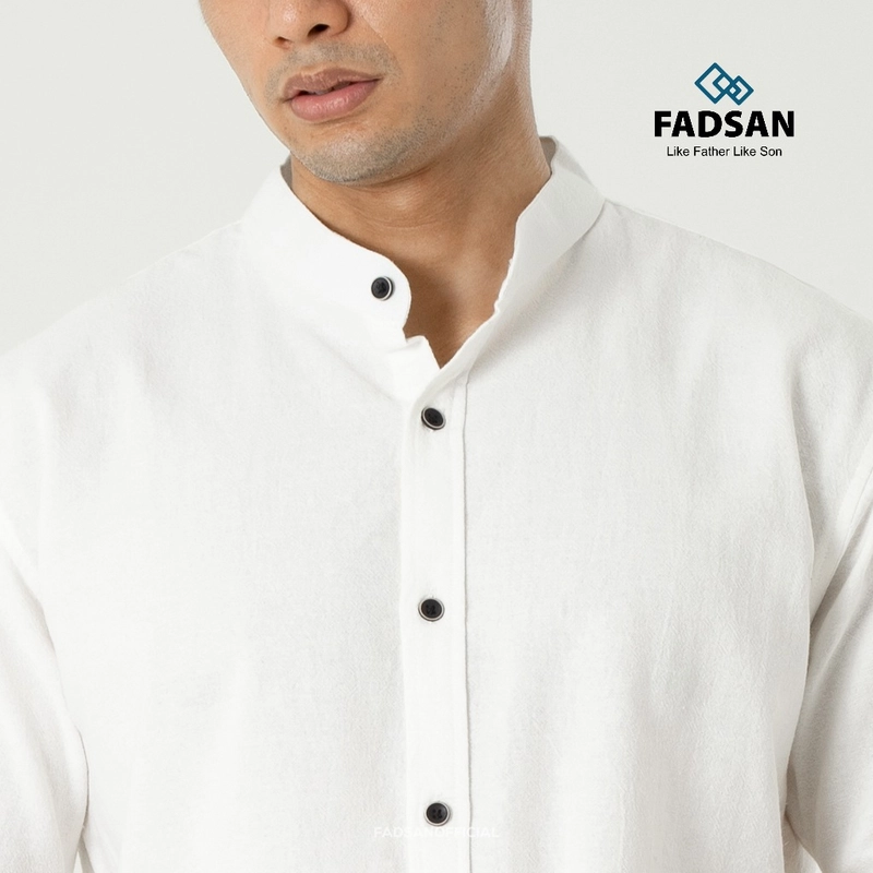 Product image FADSAN - Kemeja Ayah dan Anak Polos Lengan Pendek Warna Broken White - Tufy Series SIZE BAYI NO.1 TUFY BROKEN WHITE
