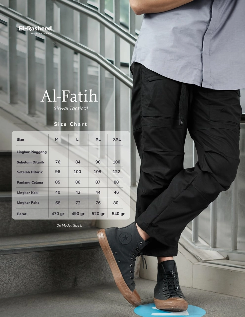 Product image Yasmeera Official -Sirwal Tactical Al Fatih Pants L BLACK
