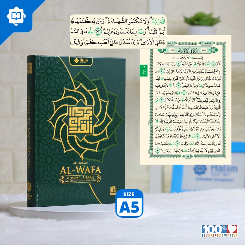 Product image Halim Quran - MUSHAF AL QURAN AL WAFA A5 HARD COVER #NEWCOVER Biru ALQURAN SAJA