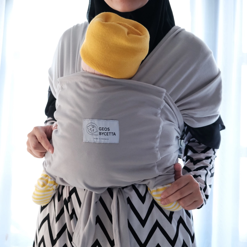 Product image Geos Bycetta - Gendongan Depan 2 in 1 Anti Ribet Anti Melar dengan Sabuk atau Sashbelt Silver M Silver