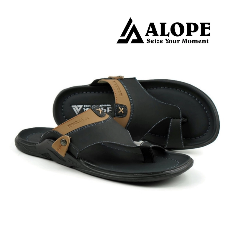 Product image ALOPE OFFICIAL - BUY 1 GET 1 SANDAL ALOPE SANDAL PRIA H 18 KULIT SINTETIS ANTI SLIP 39 hitam