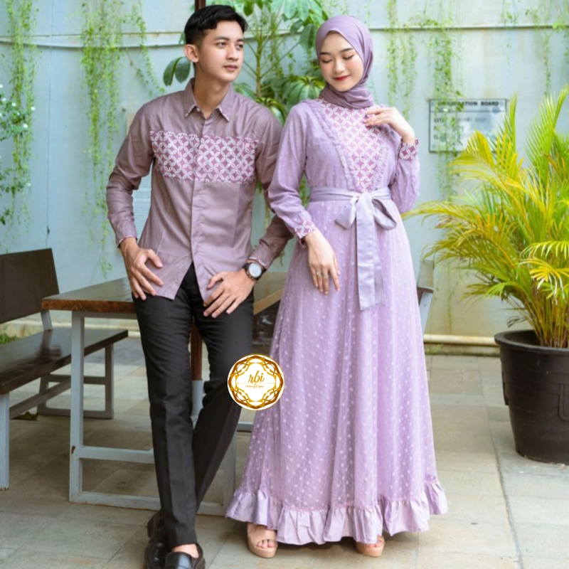 Product image Couple Gamis Ayuma Size S M L XL XXL - Dua Varian Warna Kemeja Saja Size M Lilac