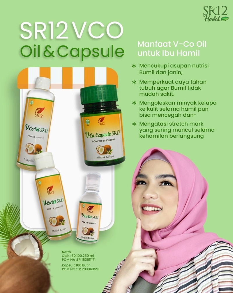 Product image SR12 VCO Minyak Kelapa Murni Menumbuhkan Rambut Lebat 100 ml VCO