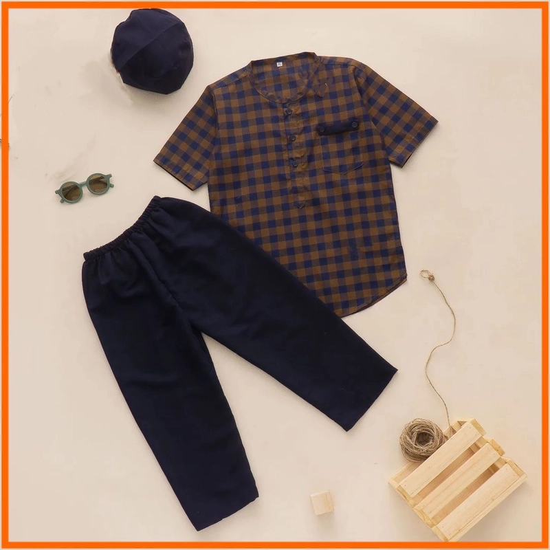 Product image [PO] Neira - Setelan Koko Anak Owen Baju Muslim Anak Laki-laki XL choco