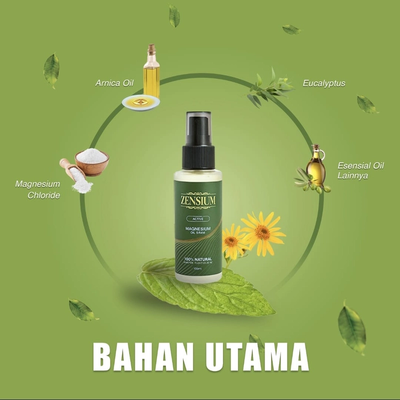Product image Zensium - zensium Active - Magnesium Oil Spray 100ml Redakan nyeri Sendi/Otot kram cepat meresap 200g original