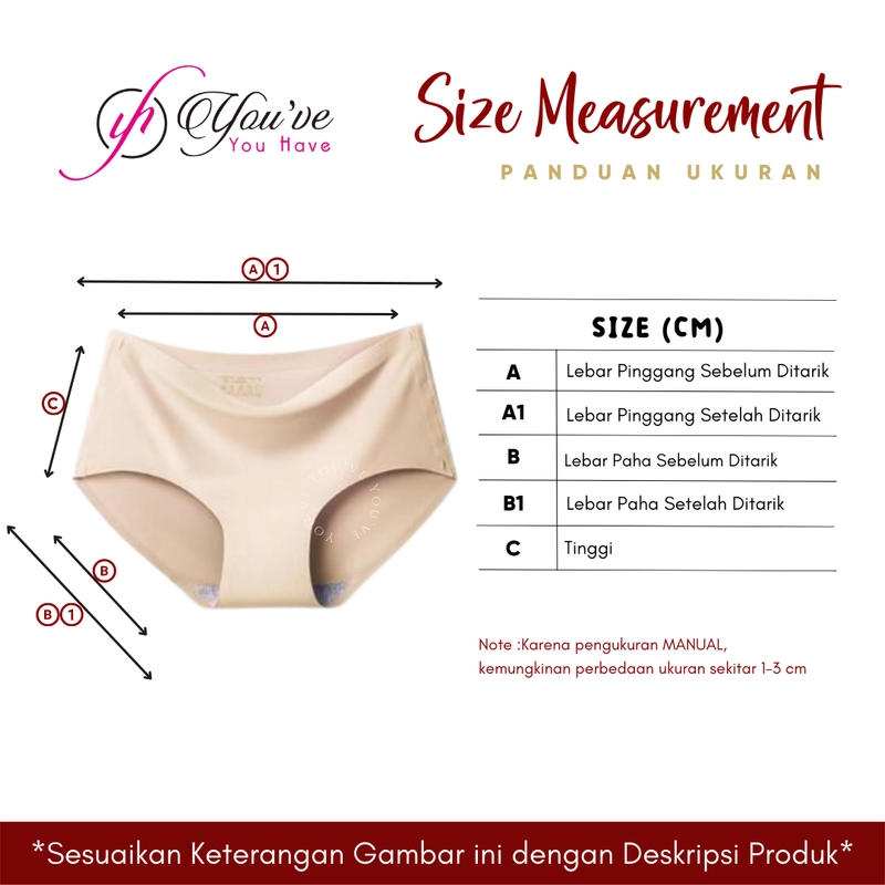 Product image Youhave - Youve YouHave Seamless 3PCS CD Celana Dalam Pakaian Dalam Wanita C920 L MULTICOLOUR