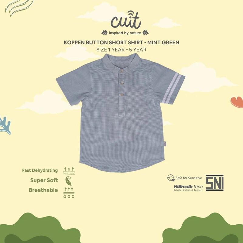 Product image CUIT Baby 1 - 4 Tahun Baju Koko Anak Laki-laki Tangan Pendek Koppen XL Green