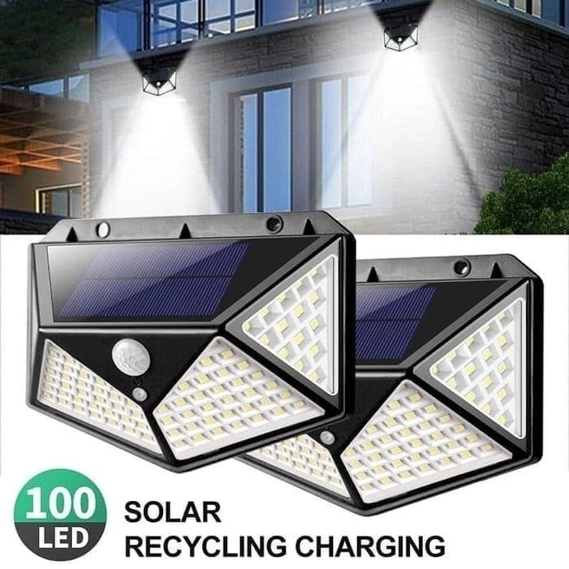 Product image Lampu Sensor Gerak Tenaga Surya 100 LED Lampu Dinding Taman A447 HITAM