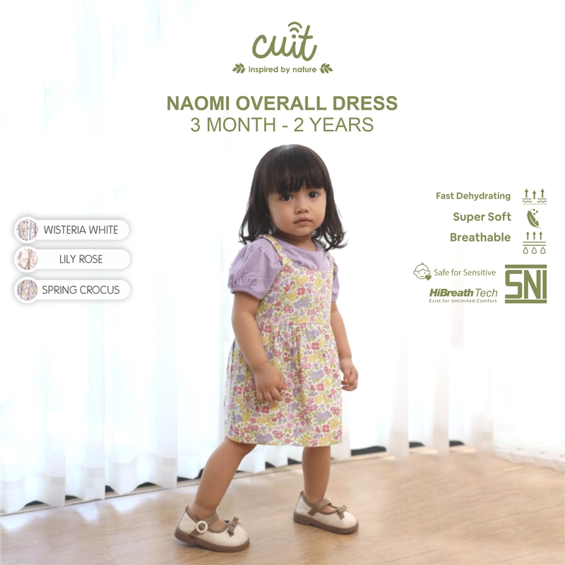 Product image CUIT 3 Bulan - 2 Tahun Overall Dress Anak Bayi Naomi M Wisteria White