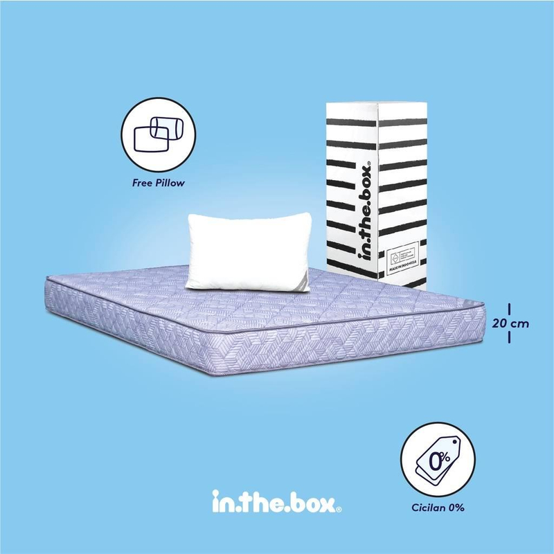 Product image INTHEBOX - Kasur Busa Hybrid Ukuran 90x200 (Single) F388HB-JBS1-090NTR 90 x 200 cm Abu