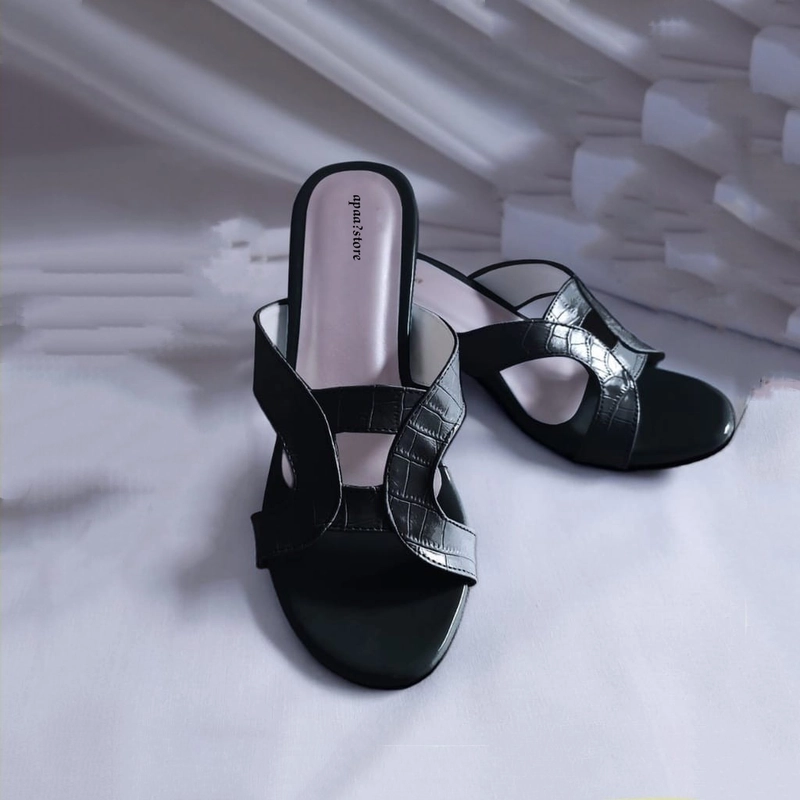 Product image apaastore - Sandal High Hak Tahu Wanita Perempuan Sintetis Premium Ap-05 36 Hitam