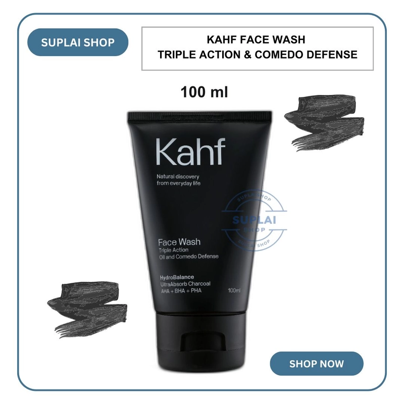 Product image SUPLAI SHOP - Sabun Wajah Komedo Kahf Face Wash Triple Acton Oil & Comedo Defense Isi 100 ml