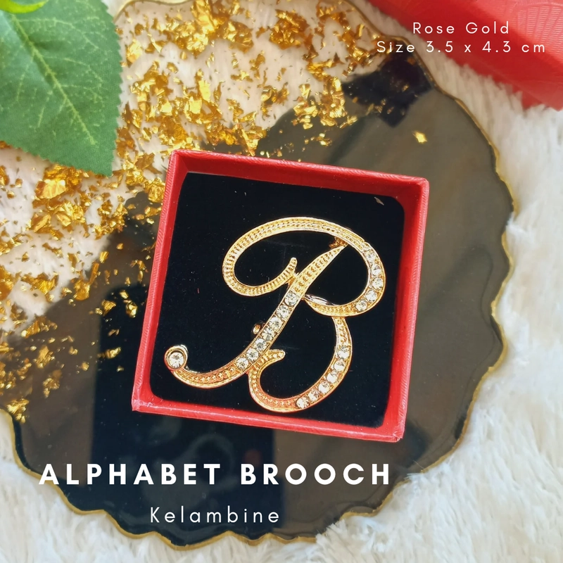 Product image Kelambine - (Free Bros Dagu atau Tuspin) Alphabet Brooch Reborn Premium Free Box Alphabet Reborn B