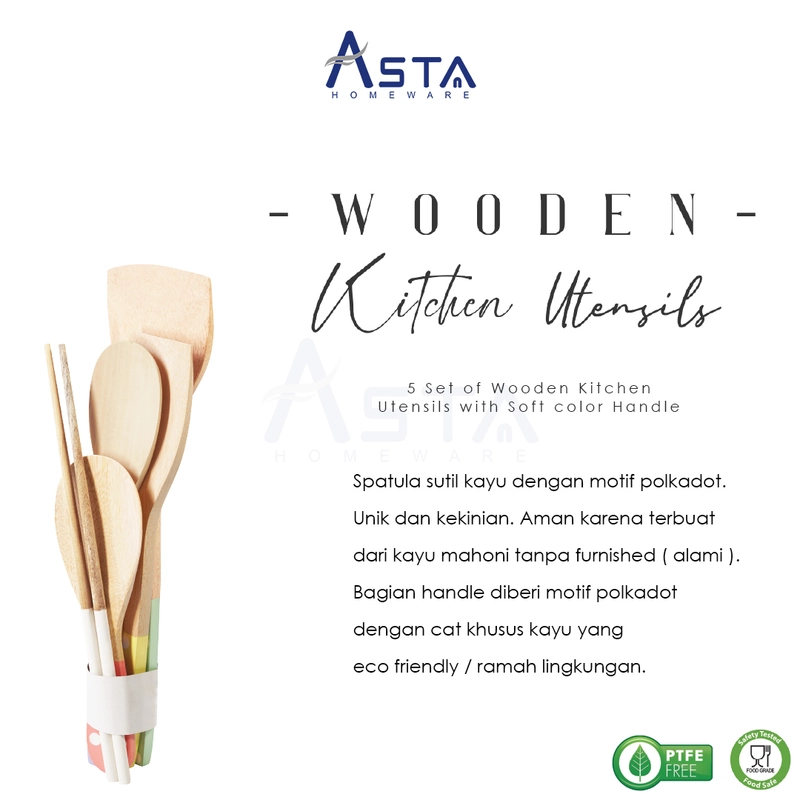 Product image Asta Homeware Official - Asta Homeware - Spatula Kayu Set Jenis Spatula Set