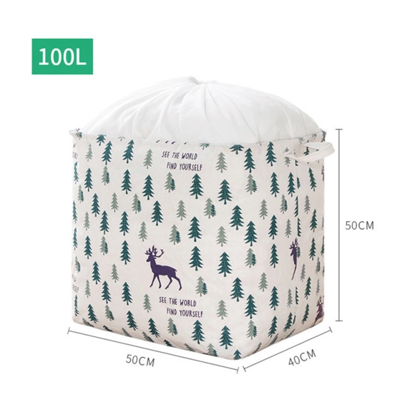 Product image Keranjang Kain Lipat Ukuran 100 Liter Laundry Bag Jumbo Keranjang Lipat Daun Pink