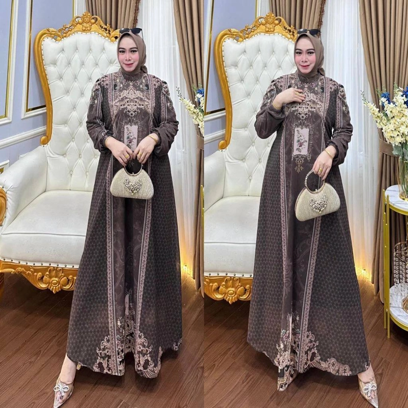 Product image Khisna collection - Drees Sulthan Syifa no hijab Ld110 Coklat