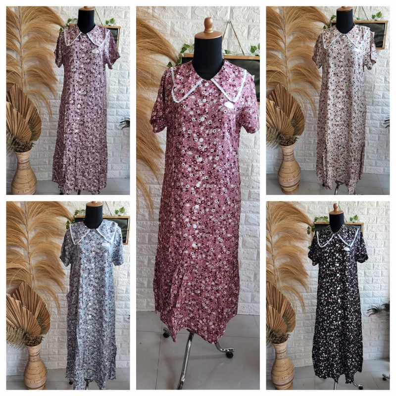 Product image AL Irsyad Store - FOREVER SWEET HS-005-2 Daster Wanita Home Dress RAYON KOREAN LACE SERIES ALL SIZE KHAKI