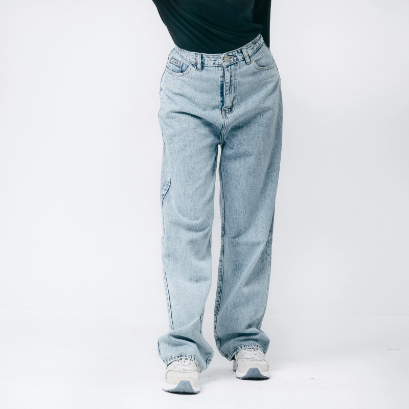Product image MKY Clothing - KULOT STRAIGHT JEANS HIGH WAIST BIRU MUDA S (26) MGVU23-LBL Biru Muda