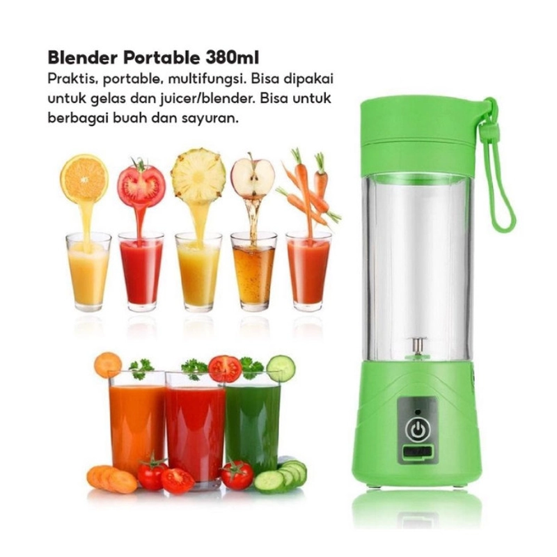 Product image KAMJE Blender Portable Juicer Jus Buah Rechargeable 4 Mata Pisau Dilengkapi Saringan KMJ168 all variant Biru