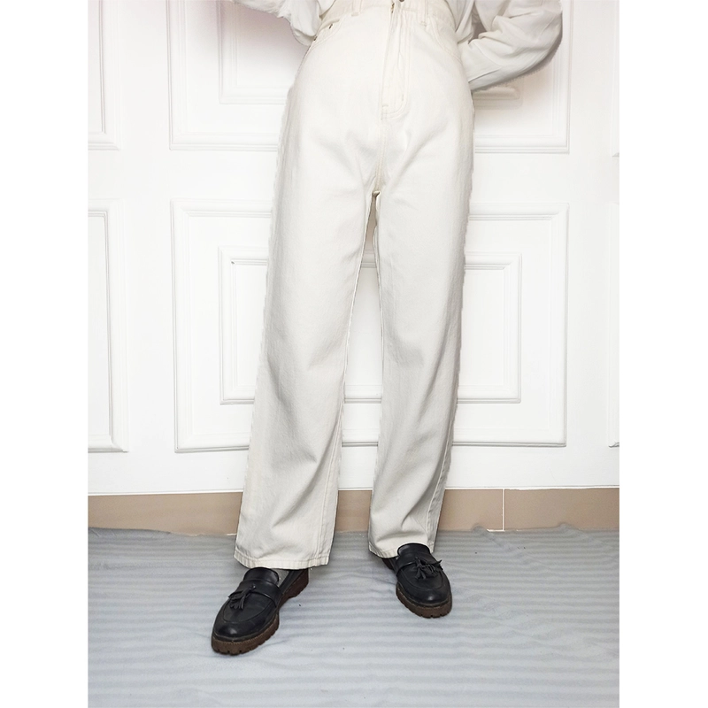 Product image MKY Clothing - STRAIGHT JEANS KULOT HIGH WAIST S (26) MCVU93-WHT Putih