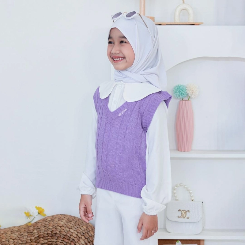 Product image Leika - Leika - HILYA VEST ROMPI ANAK RAJUT KOREAN STYLE ATASAN ANAK PEREMPUAN Allsize PURPLE