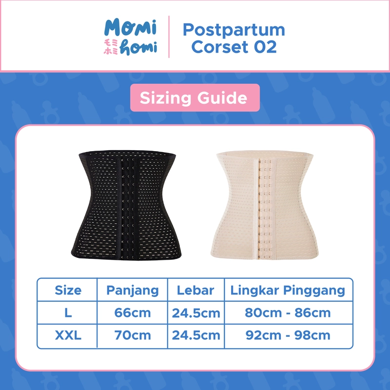 Product image MOMI HOMI - Korset 02 Breathable Corset Pinggang/Korset Pelangsing Perut Wanita Pasca Melahirkan L Cream