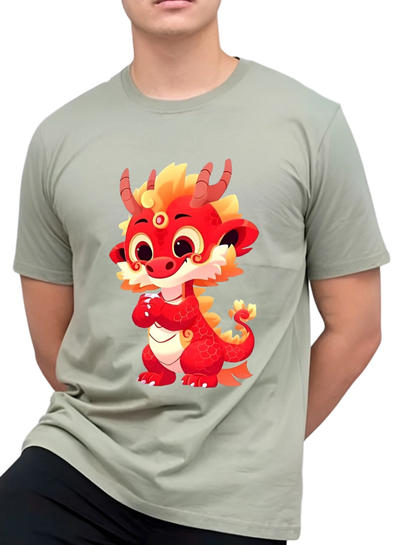 Product image astro - Kaos Pria Gambar 3Dimensi Naga Merah Gong Xi M SAGE