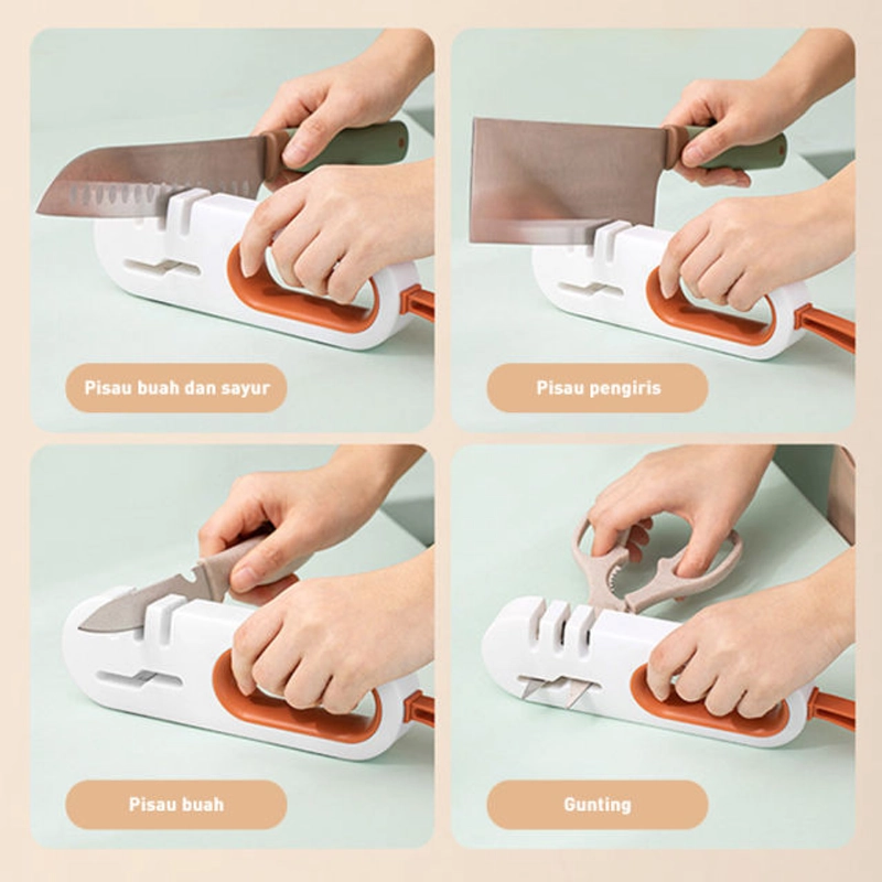 Product image Alat Pengasah Pisau Dan Gunting Multifungsi / Knife Sharpener Pengasah Pisau Putih orange