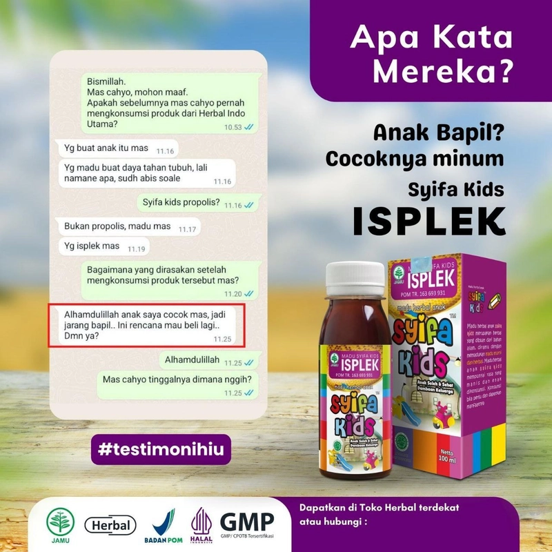 Product image MADU SYIFA KIDS ISPLEK 100 ml
