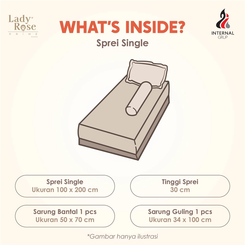 Product image LADY ROSE OFFICIAL - Lady Rose Prime - Sprei Tender 100x200x30 Single 100