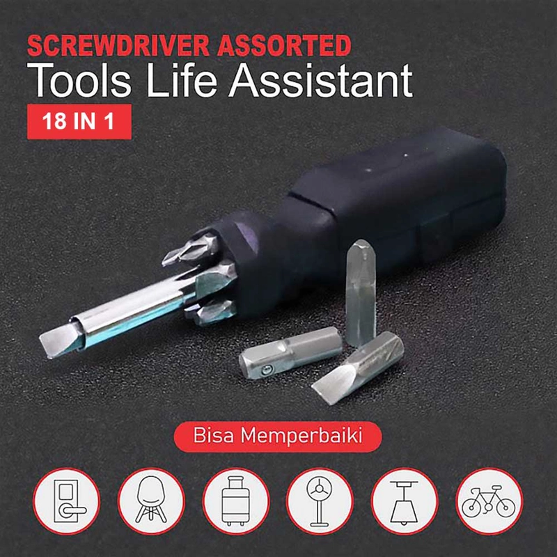 Product image Moveonesia - Obeng Ketok 18in1 OBENG KETOK 18 HITAM