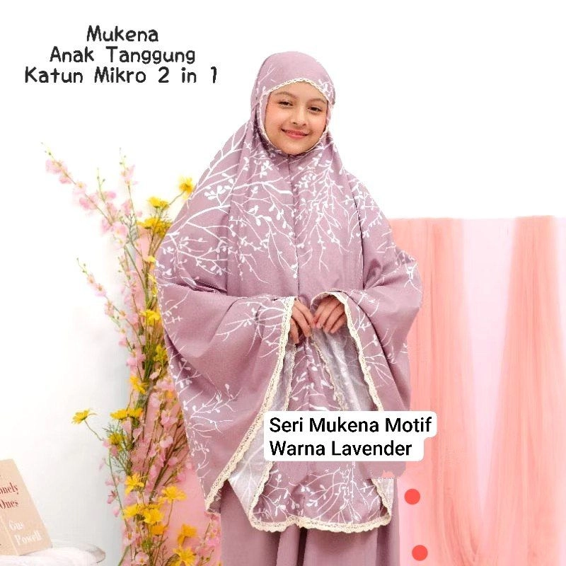 Product image Alifa Shop - Mukena Anak/Mukena Anak Tanggung/9 10 11 12 13 Tahun/Mukena Katun/Mukena Motif/Mukena Renda All Size Lavender