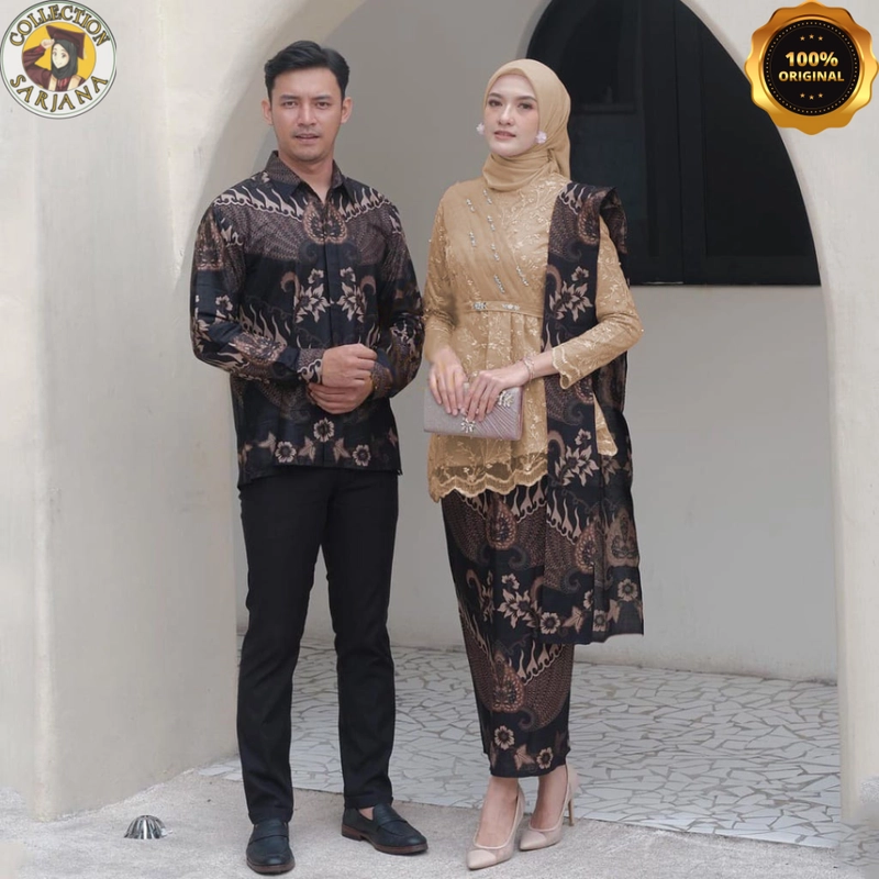 Product image COLLECTION SARJANA - TERLARIS COUPLE KEBAYA - DAHLIA BATIK COUPLE - Berbagai Varian Warna kebaya ROK+SELENDANG ROSE
