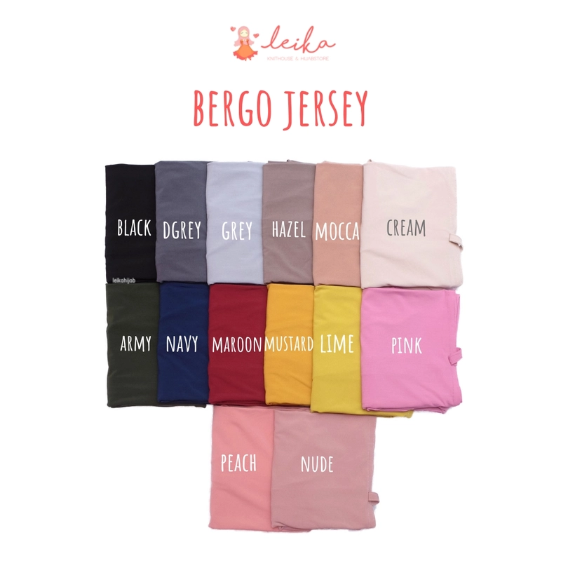 Product image Leika - Hijab Bergo Tali Instan Kualitas Original non pet Jersey Premium best seller L Black