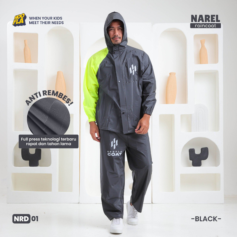 Product image Hoofla - Hoofla- Jas Hujan Backpack Pria Dewasa Narel Raincoat All Size Black (01)
